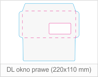 Koperta DL okno prawe (220x110 mm) – druk z arkusza