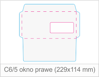 Koperta C6/5 okno prawe (229x114 mm) – druk z arkusza