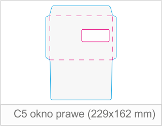 Koperta C5 okno prawe (229x162 mm) – druk z arkusza