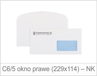 Koperta C6/5 okno prawe (229x114 mm) – AUT/NK