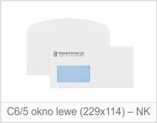 Koperta C6/5 okno lewe (229x114 mm) – AUT/NK