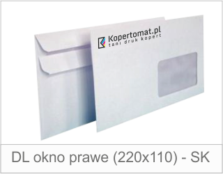 Koperta DL okno - prawe (SK)